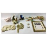 Porcelain Angels, Angel figurines, plaque and