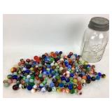 Marbles vintage, some uranium glass marbles.