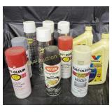 Rust-oleum spray paint. SAE 30 oil.