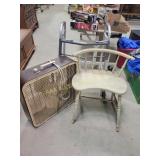 Lakewood box fan, Wooden chair, loose, walker