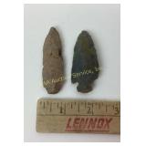 (2) Native American projectile points from