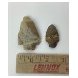 (2) Native American projectile points Limestone