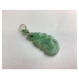 Finely carved antique Chinese jade shou bat