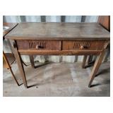 Primitive wooden table, 30Hx38Wx19D