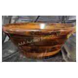 Hand turned bowl 17 inches wide by 7 inches high.