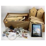 Wood craft supplies.  Assorted decorative items -