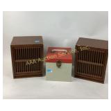 MCM style speakers untested, Record case with