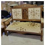 Walnut Settee 50" x 20" x 39"