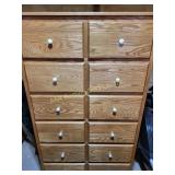 Wood 12 Drawer Cabinet 43" x 22" x 72"