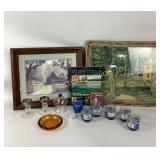 Apollo 11 juice cups, amber Ashtray,  framed