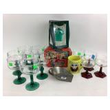 Cactus stemmed margarita glasses, Embroidery