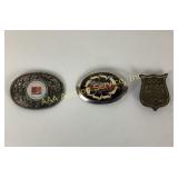 Brass USA 1980 belt buckle, STM Geophysical Corp