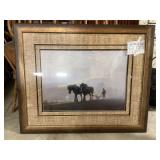 Plow horse and farmer picture 45x37.