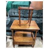Wood End Table with Drawer - Split down Center on