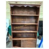 Solid Wood Bookcase with Sliding Doors at Bottom