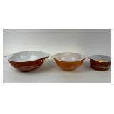 1980s Pyrex Autumn Harvest Wheat set of 3 nesting