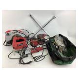 Shop Source table saw, grinder, tire iron