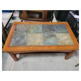Wood and Tile Coffee table, 18Hx42Wx25D, coffee