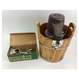 Poster wood bucket ice cream maker.  Universal