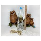 Electric oil style lamp. burwood owls