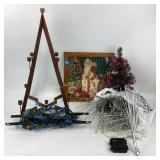 Christmas lights and decor.