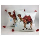 Camel tassle throw pillows