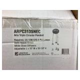 Aria triple circular pendant, satin nickel