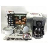 Tin box, McCafe coffee maker, tray set, Pampered