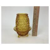 Amber glass daisy & button fairy lamp