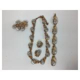 Crown Trifari rhinestone parure set costume