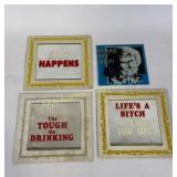 4 Humorous Wall Plaques