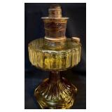 Aladdin Corinthian Amber Glass Kerosene Lamp, 12.5
