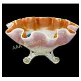 Dugan cherry peach opalescent carnival glass bowl