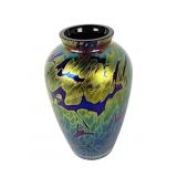 Art Nouveau style iridescent art glass vase -