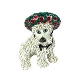 Italian faience pottery spaghetti Maltese dog