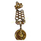 Art Nouveau gold filled pocket watch fob pendant