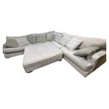 Sectional Sofa with Ottoman and Cushions
