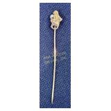 Victorian 14k Gold Monkey Stick Pin with Pearl
