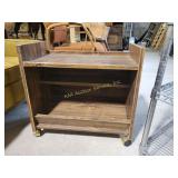 Mid-Century Wood Rolling Storage Cabinet