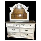Wooden Dresser with Mirror Set