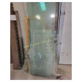 Decorative Glass Door Panels with Etched Floral De