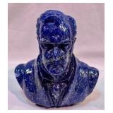 Hand Carved Lapis Lazuli Bust 607.1g, 4.75 Inches