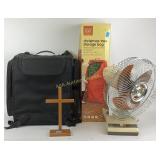 Electric fan, 12in, oscillating, untested. T bags