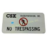 CSX Transportation Inc No Trespassing sign