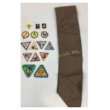 Girl Scout Brownies patches/badges and sash