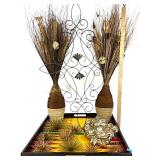 Decorative Tray with Lion and Metal Spikes