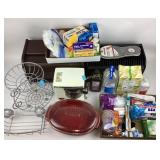 Household item collection with appliances and stor