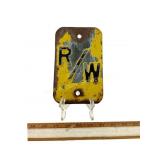 Railroad RW Metal Sign Plate