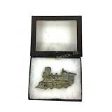 Metal locomotive plaque