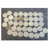 39 Silver Mercury Dimes s mint- 40, 43, 44.